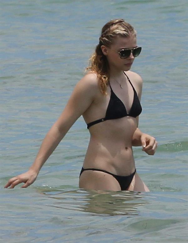 Chloe Grace Moretz in a black bikini