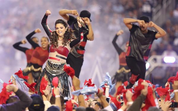 Selena Gomez performing at Thanksgiving NFL show
