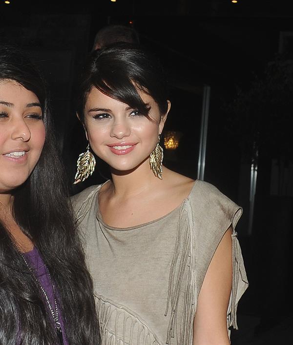 Selena Gomez enjoys a night out at Nobu restaurant in London on July 5, 2011