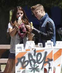 Selena Gomez enjoying a popsicle in Van Nuys on June 30, 2012