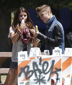 Selena Gomez enjoying a popsicle in Van Nuys on June 30, 2012