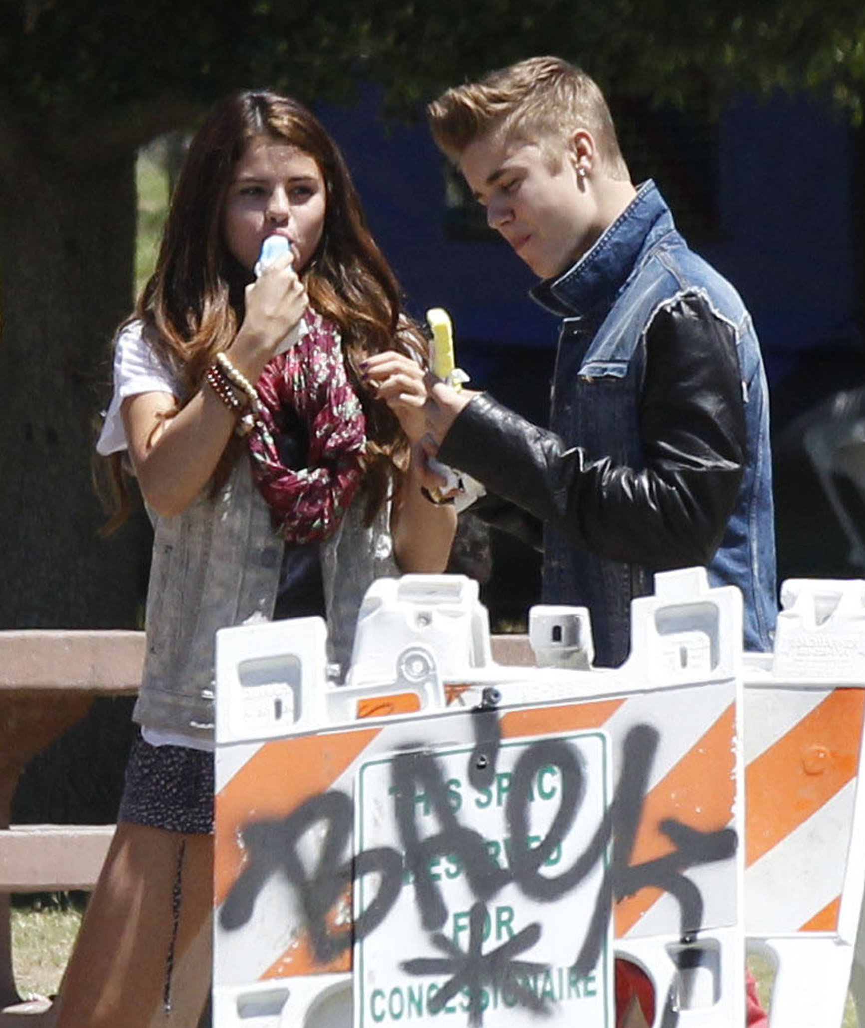 Selena Gomez enjoying a popsicle in Van Nuys on June 30, 2012