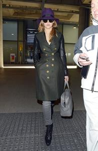 Jennifer Lawrence - Hot hat and glasses at Heathrow Airport in London (08.02.2013) 
