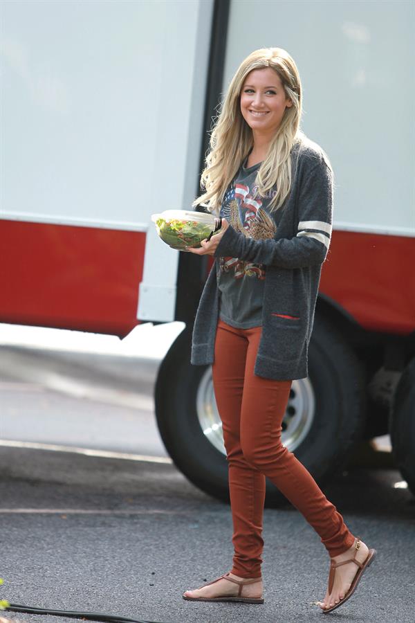 Ashley Tisdale on a lunch break while shooting Scary Movie 5 10/2/12