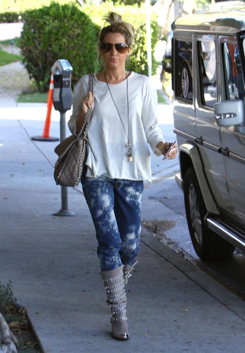 Ashley Tisdale Nine Zero One hair salon in West Hollywood 10/27/12