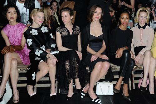 Zoe Saldana Pictures Zoe Saldana Miu Miu Fall / Winter 2013 Fashion Show in Paris - Mar 6, 2013