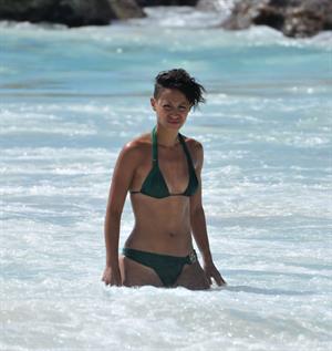Amelle Berrabah bikini candids in Barbados on Jan 2nd 2010 