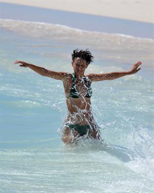 Amelle Berrabah bikini candids in Barbados on Jan 2nd 2010 