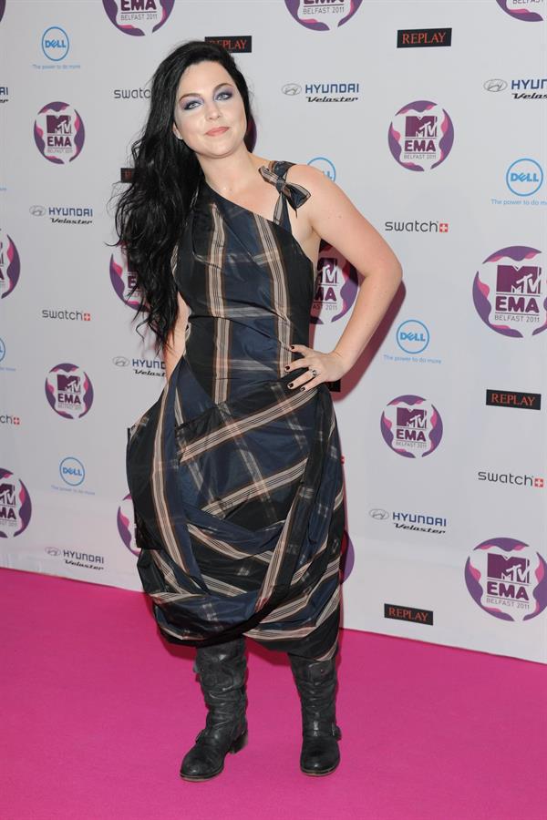 Amy Lee attends the 2011 MTV European Music Awards in Belfast Ireland on November 6, 2011