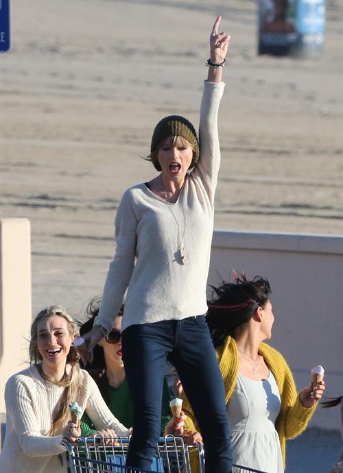 Taylor Swift filming a music video in Malibu 2/11/13 