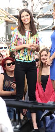 Victoria Justice makes a visit to Extra at The Grove in Los Angeles on March 4, 2013