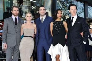 Zoe Saldana attends the 'Star Trek Into Darkness' UK Premiere at the Empire Leicester Square in London