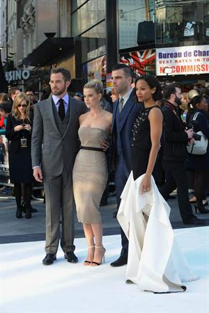 Zoe Saldana attends the 'Star Trek Into Darkness' UK Premiere at the Empire Leicester Square in London