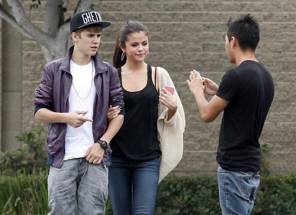 Selena Gomez and Justin Bieber in Los Angeles on September 16, 2011