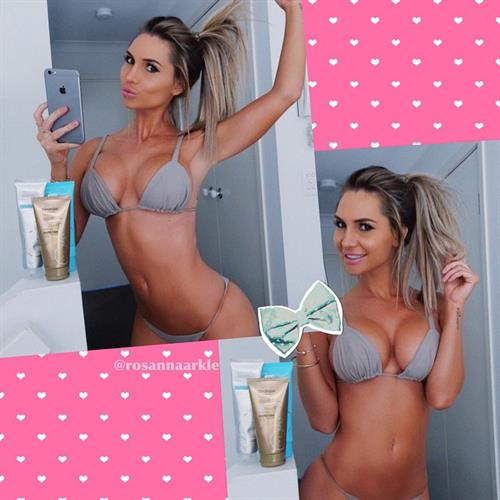 Rosanna Arkle in a bikini taking a selfie