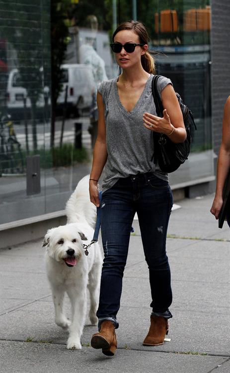 Olivia Wilde walking her dog in New York City - July 22, 2013 