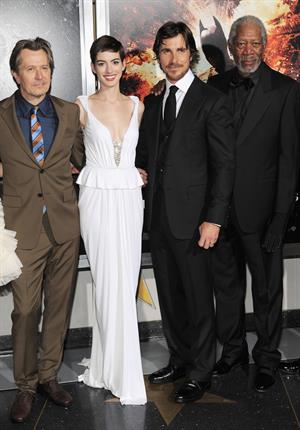 Anne Hathaway attending the Dark Knight Rises premiere in New York on July 15, 2012