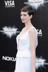 Anne Hathaway attending the Dark Knight Rises premiere in New York on July 15, 2012