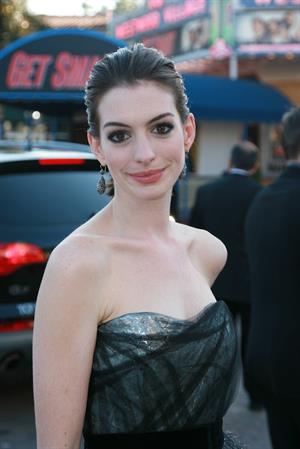 Anne Hathaway attends the premiere of Get Smart in Los Angeles