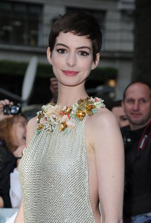 Anne Hathaway the Dark Knight Rises premiere in London on July 18, 2012