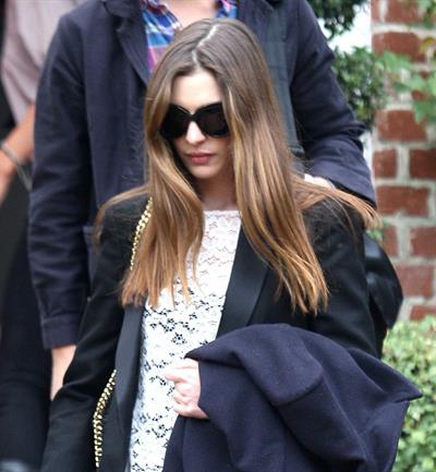 Anne Hathaway leaving a friends house in Beverly Hills on January 20, 2012
