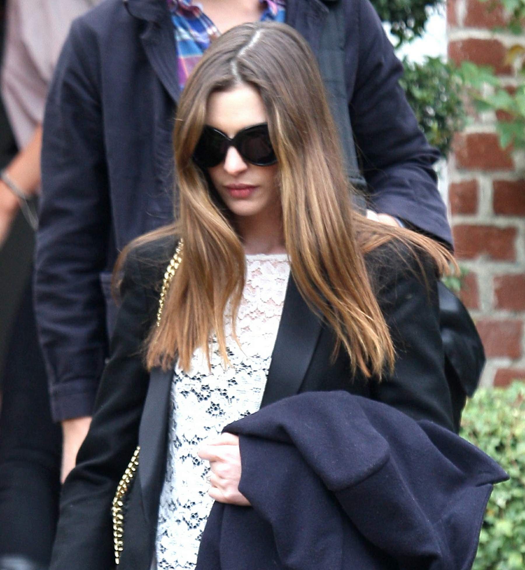 Anne Hathaway leaving a friends house in Beverly Hills on January 20, 2012