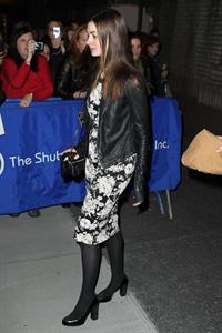 Anne Hathaway leaving Hugh Jackman on Broadway Performance in New York City on November 20, 2011