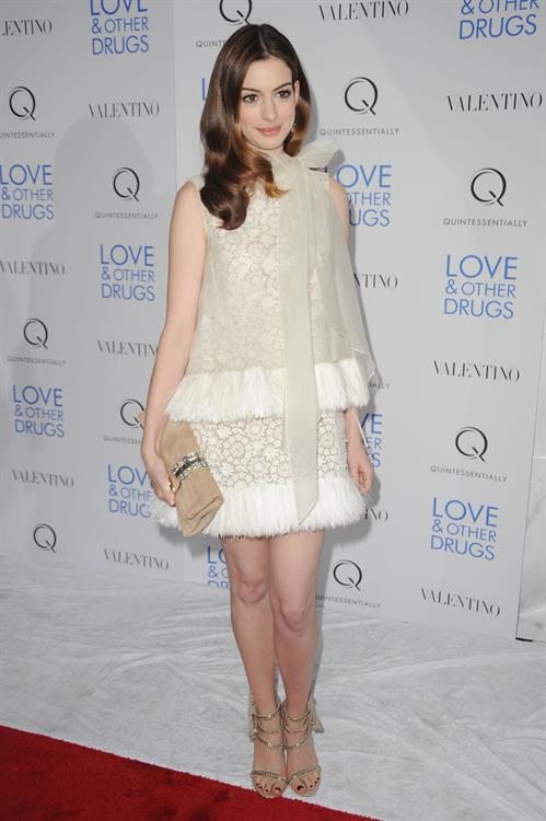Anne Hathaway Love & Other Drugs screening at the DGA Theater in New York City on November 16, 2010