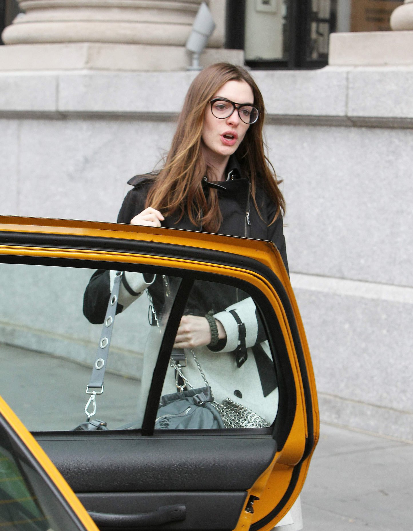 Anne Hathaway out in New York on October 26, 2011