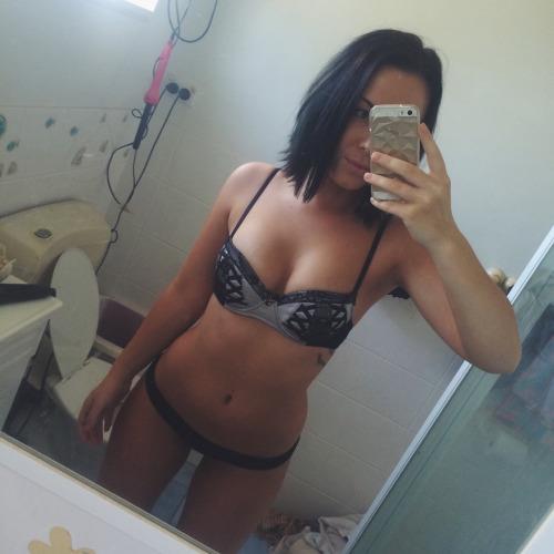Anonymous in lingerie taking a selfie