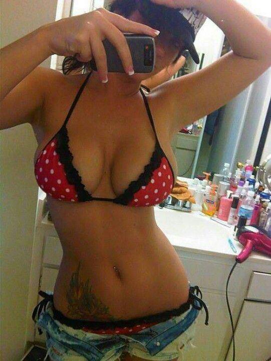 Anonymous in a bikini taking a selfie