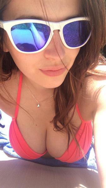 Anonymous in a bikini taking a selfie