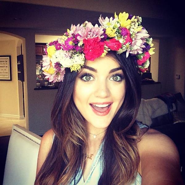 Lucy Hale taking a selfie