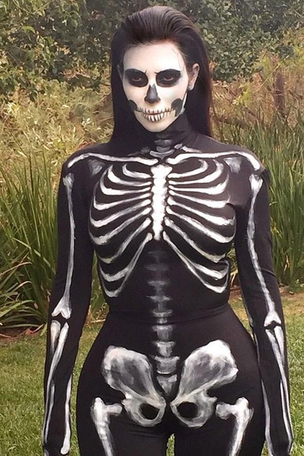 Kim Kardashian as skeleton for Halloween