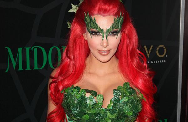 Kim Kardashian as Poison Ivy for the 2011 Midori Green Halloween party in New York