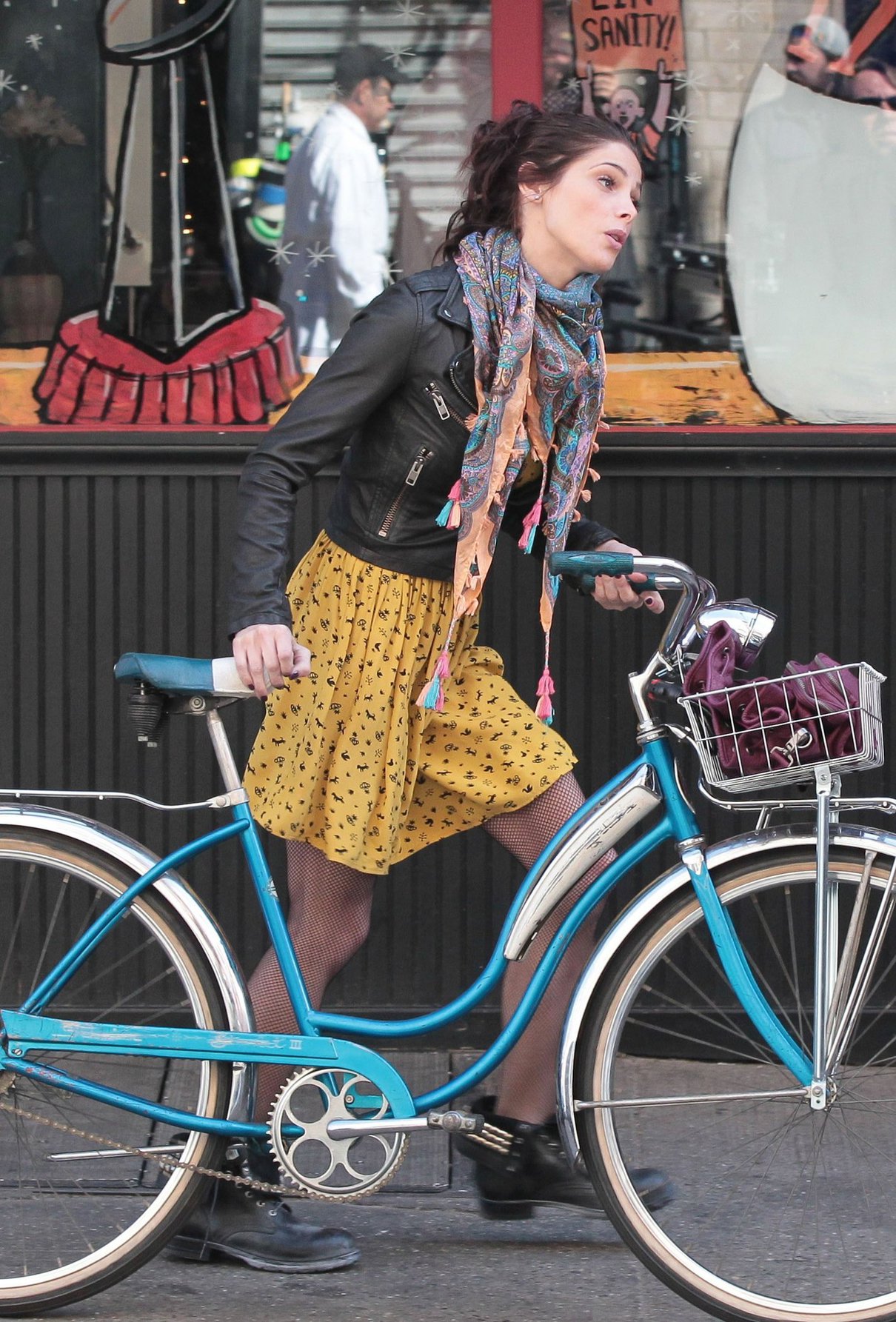 Ashley Greene on the set of Americana in New York City on March 14, 2012