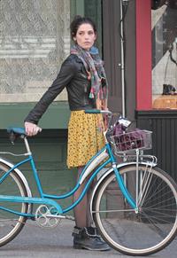 Ashley Greene on the set of Americana in New York City on March 14, 2012