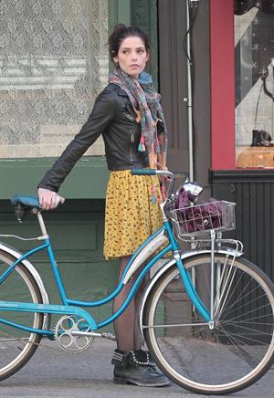 Ashley Greene on the set of Americana in New York City on March 14, 2012