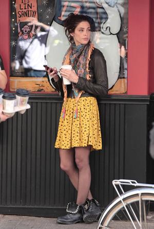 Ashley Greene on the set of Americana in New York City on March 14, 2012
