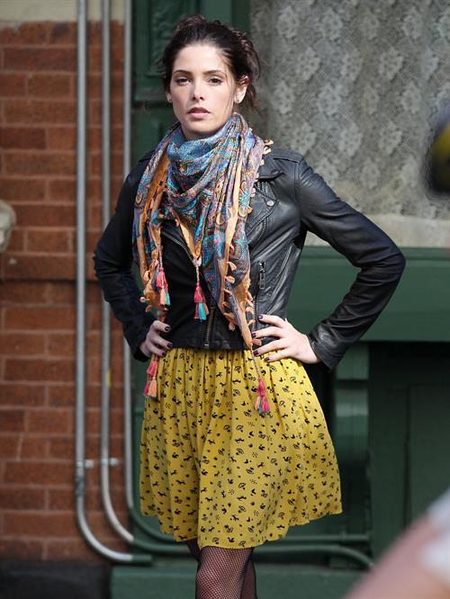Ashley Greene on the set of Americana in New York City on March 14, 2012