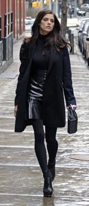 Ashley Greene on set of a photoshoot for DKNY in New York on April 1, 2012