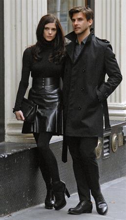 Ashley Greene on set of a photoshoot for DKNY in New York on April 1, 2012