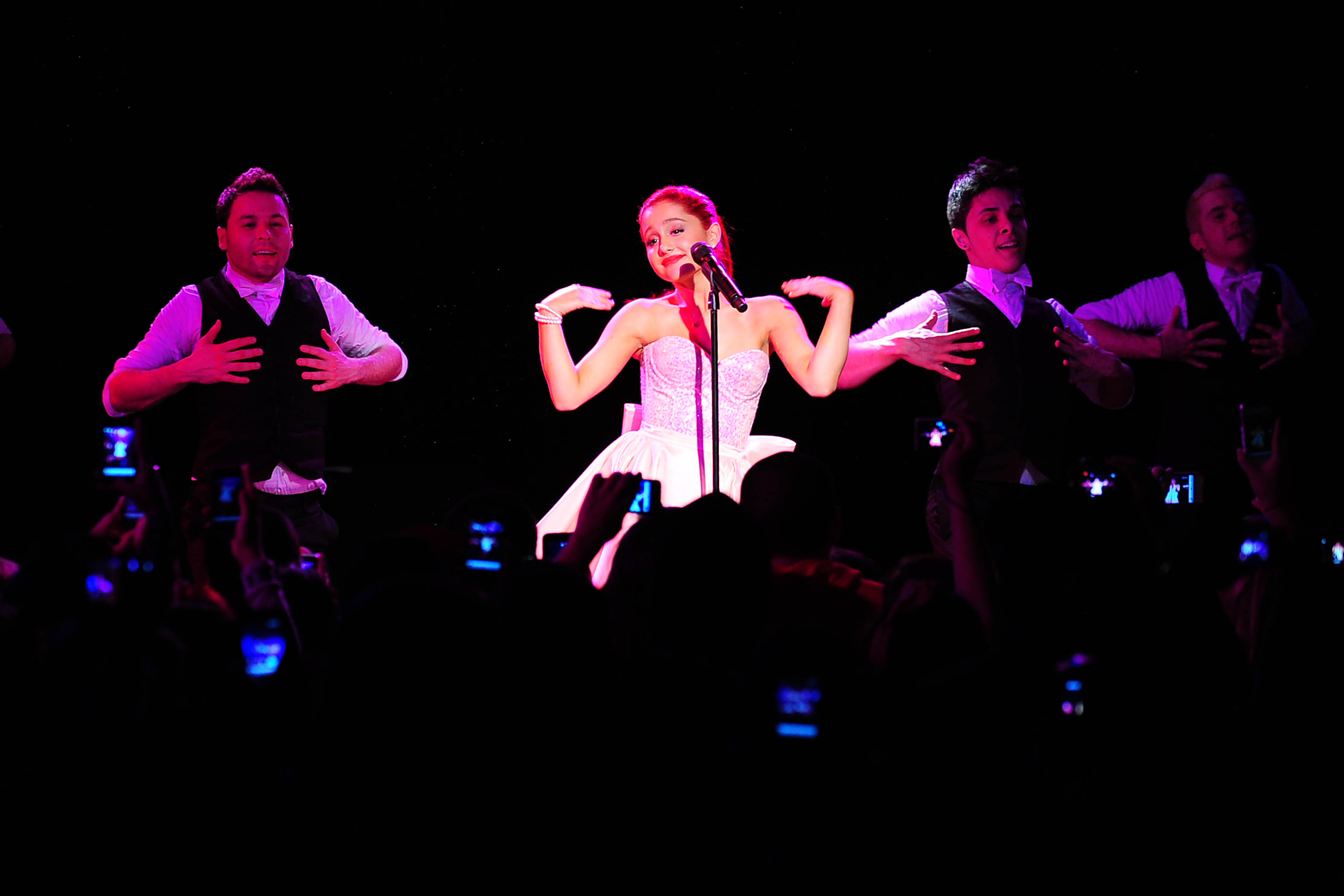Ariana Grande performs at the Roxy West Hollywood on February 19, 2012
