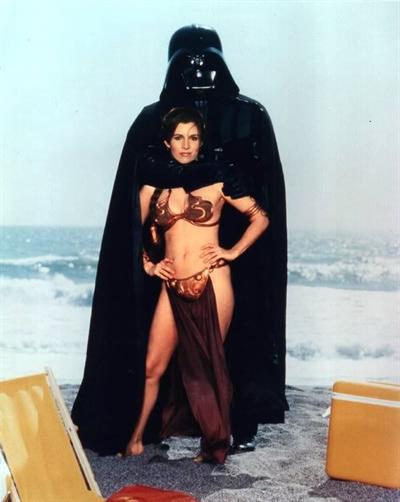 Carrie Fisher in a bikini