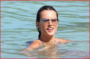 Alessandra Ambrosio Saint Barthelemy Candids on January 22, 2009 