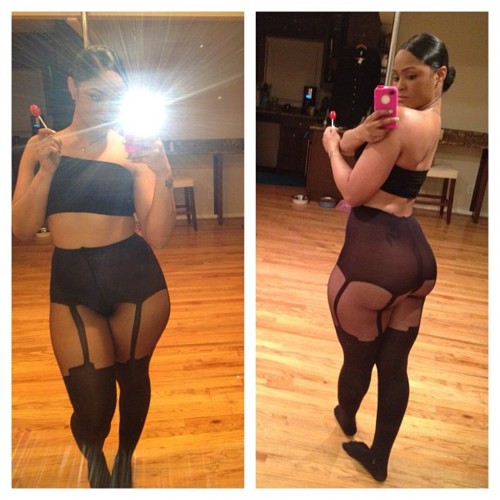 Maliah Michel in lingerie taking a selfie
