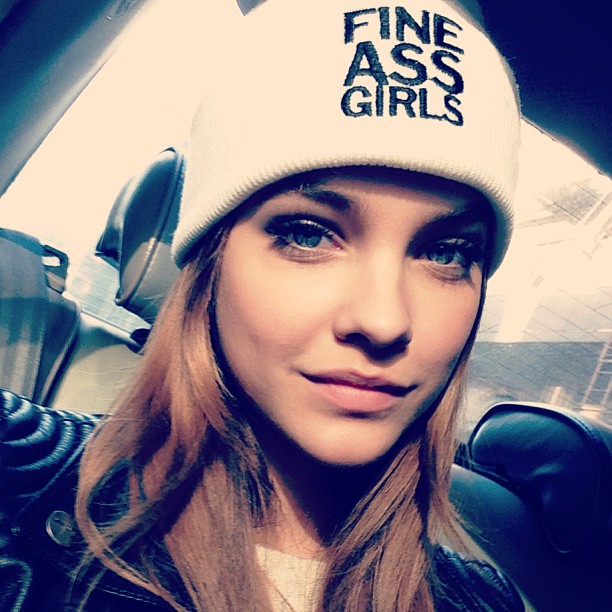 Barbara Palvin taking a selfie
