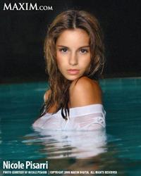 Nicole Pisarri in a white wet shirt.  Too bad she's under water