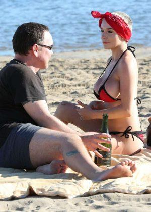 Courtney Stodden Bikini Candids at the beach in Venice