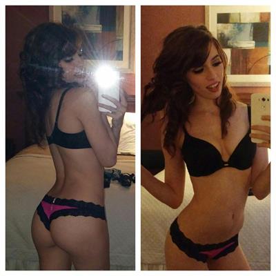 Caitlin McSwain in lingerie taking a selfie